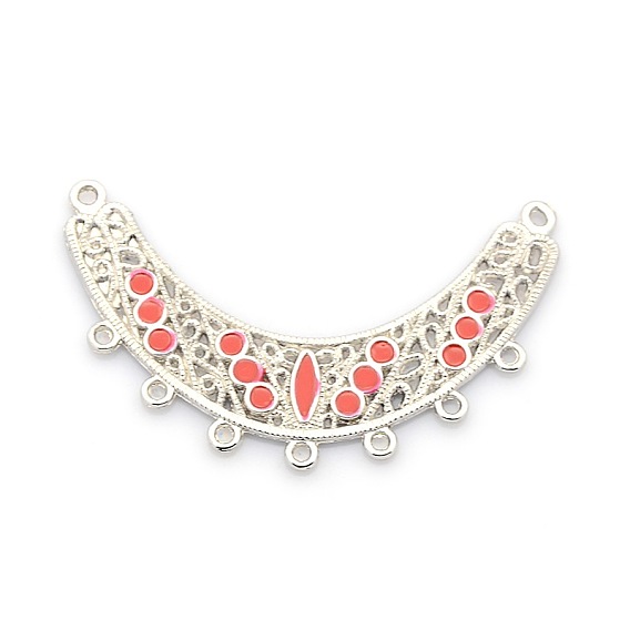 Platinierte Legierung Emaille Links, Kronleuchter Komponenten, 71x43x2 mm, Loch: 2 mm und 3 mm