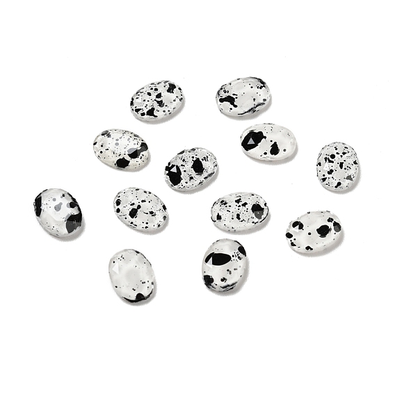 Spot Pattern Resin Cabochons, Nail Art Decoration Accessories, Oval