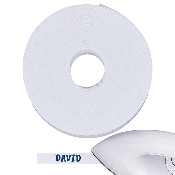 20м пустые хлопчатобумажные этикетки для приклеивания утюгом, плоский