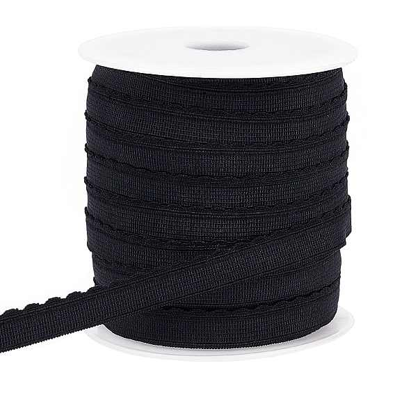 25m cordons élastiques en nylon, avec 1pc bobines vides en plastique, plat avec volants en croissant