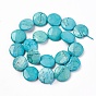 Natural Magnesite Beads Strands, Dyed & Heated, Faceted, Flat Round