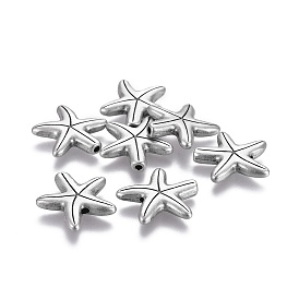 Tibetan Style Alloy Beads, Lead Free & Nickel Free & Cadmium Free, Starfish/Sea Stars