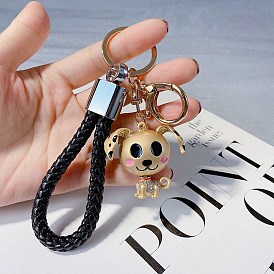 Cute Metal Dog Keychain for Car Keys, Bag Charm and Couples Gift