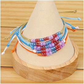 Большой плетеный браслет из рисовых бусин - простой и универсальный летний стиль.