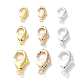 Rack Plating Brass Lobster Claw Clasps, Long-Lasting Plated, Lead Free & Cadmium Free