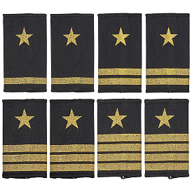 4 пары 4 стили полиэстеровые погоны со звездами для службы общественной безопасности, пришиваем значки на плечи из фетровой ткани