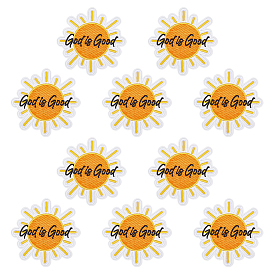 Солнце со словом «Бог» — это хорошо, нашивки из полиэстера на одежду.