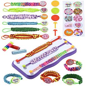 Наборы для изготовления браслетов своими руками, включая пластиковые заклепки, орешки, наклейки, вощеный шнур и резиновые кольца