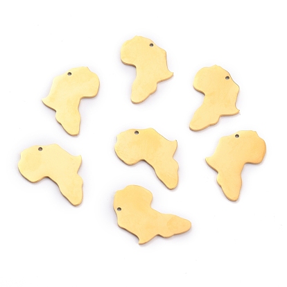 304 подвески из нержавеющей стали, зеркальная полировка, штамповка пустой метки, лазерная резка, Карта Африки