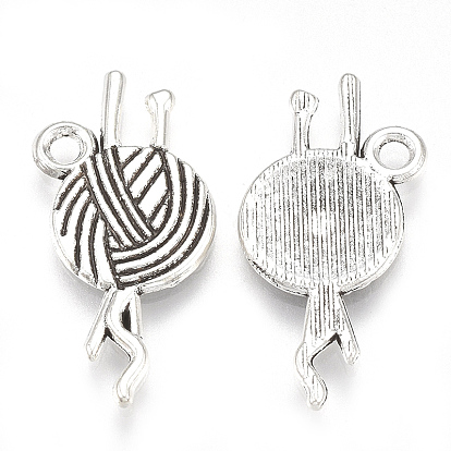 Сплавочные подвески тибетского стиля, без кадмия и без свинца, шерстяная пряжа