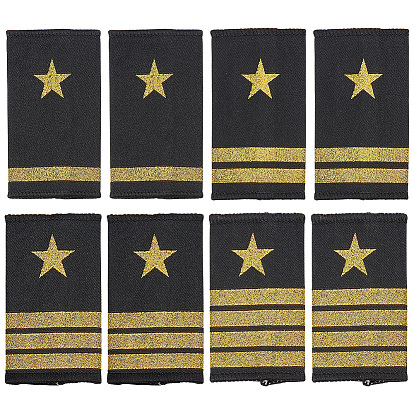 4 пары 4 стили полиэстеровые погоны со звездами для службы общественной безопасности, пришиваем значки на плечи из фетровой ткани