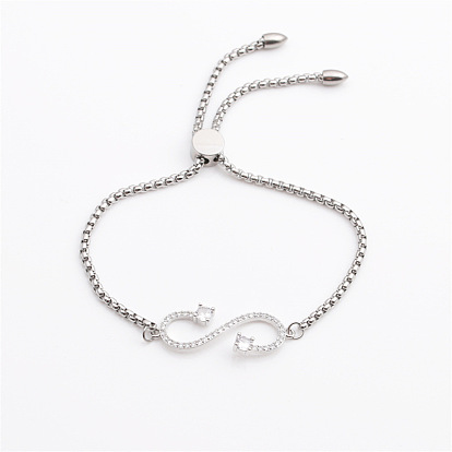 Adjustable Zirconia Bracelet for Men and Women - Fashionable, Minimalist Design with Infinite Size Options