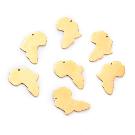 304 подвески из нержавеющей стали, зеркальная полировка, штамповка пустой метки, лазерная резка, Карта Африки