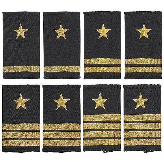 4 пары 4 стили полиэстеровые погоны со звездами для службы общественной безопасности, пришиваем значки на плечи из фетровой ткани