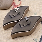 Imitation Leather Finger Ring Display Holders, Petal Shape