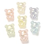 60Pcs 6 Colors UV Plating Rainbow Iridescent Acrylic Beads, Bear
