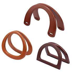 6 Pcs 3 Styles Dyed Wood Bag Handles, for Bag Handles Replacement Accessories