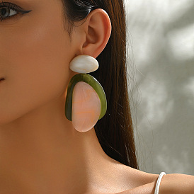 Resin Stud Dangle Earrings for Women, Nuggets
