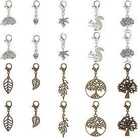 12 наборы 2 стиль осень сплав подвески украшения набор, подвеска на клипсе, для брелка, кошелек, украшение для рюкзака