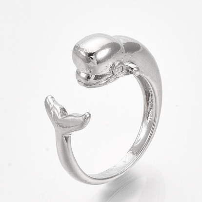 Alloy Cuff Finger Rings, Whale
