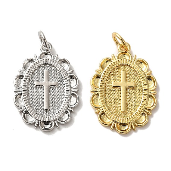 Стойки обшивки латунные подвески, с целью перехода в кольце, без кадмия и без свинца, долговечный, овальные с крестом