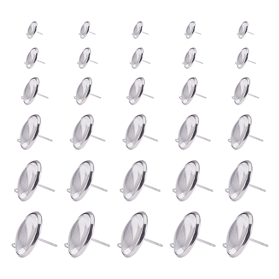 Diy Schmuck, 304 Edelstahl-Bolzenohrring Entdeckungen, mit transparenten Glascabochons