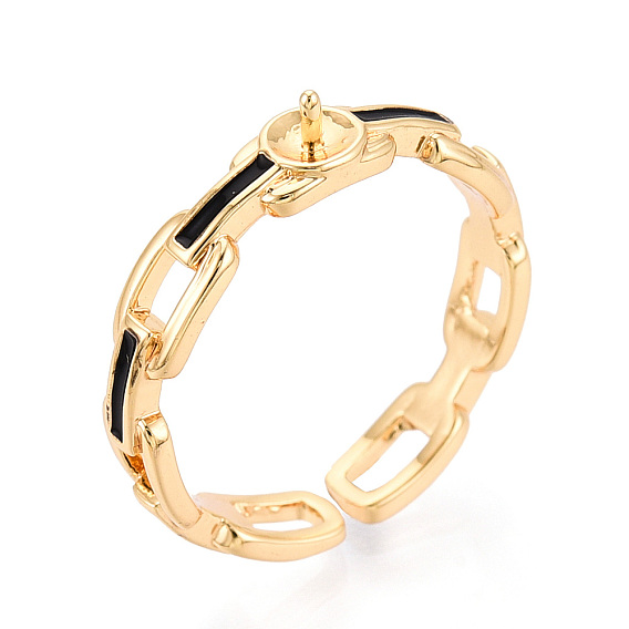 Закрепки колец для чашек из латуни и эмали, регулируемые настройки колец для полупросверленных бусин, без кадмия, без никеля и без свинца