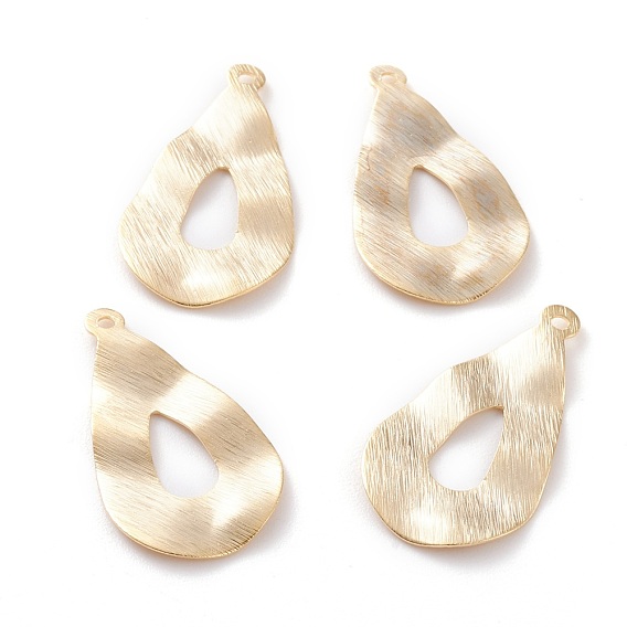 Brass Charms, Hollow, Twist Teardrop