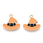 Light Gold Plated Alloy Enamel Pendants, Witch Hat Pendants