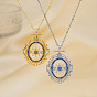 Ожерелья с подвеской в виде глаза из богемской латуни с синими кубическими цирконами, подарок на каждый день