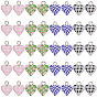 Handmade Polymer Clay Charms, Heart, with Platinum Tone Iron Loops