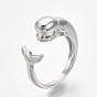 Alloy Cuff Finger Rings, Whale