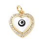 Латунные микро проложить кубического циркония подвески, без кадмия и без свинца, Злые чары глаз, с эмалью и акрилом, с целью перехода в кольце