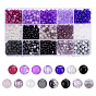 900 шт. 15 стили наборы круглых бусин для самостоятельной сборки украшений, включая стеклянные бусины и акриловые бусины