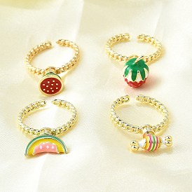 Латунные эмалевые открытые манжеты для женщин, без кадмия и без свинца, реальный 16 k позолоченный