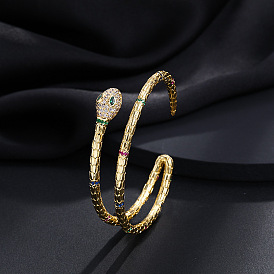 Gold Plated Snake Bangle Bracelet for Women - Trendy Retro Hip Hop Jewelry