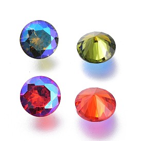 Zircone cubique pointé cabochons, forme de diamant à facettes
