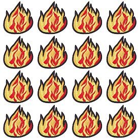 14Pcs Polyester Clothing Patches, Fire