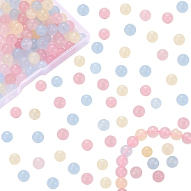 Наборы для изготовления окрашенных браслетов своими руками, в том числе 8 круглые бусины из белого натурального нефрита, окрашенные в белый цвет., эластичная нить