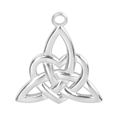 201 подвески из нержавеющей стали, подвески в виде сердца с троичным узлом и узлом желаний