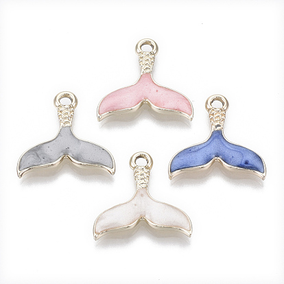 Подвески из сплава , с эмалью, форма китового хвоста, золотой свет