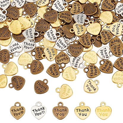 150 шт 5 цвета подвески из сплава в тибетском стиле, сердца спасибо