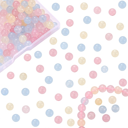 Наборы для изготовления окрашенных браслетов своими руками, в том числе 8 круглые бусины из белого натурального нефрита, окрашенные в белый цвет., эластичная нить