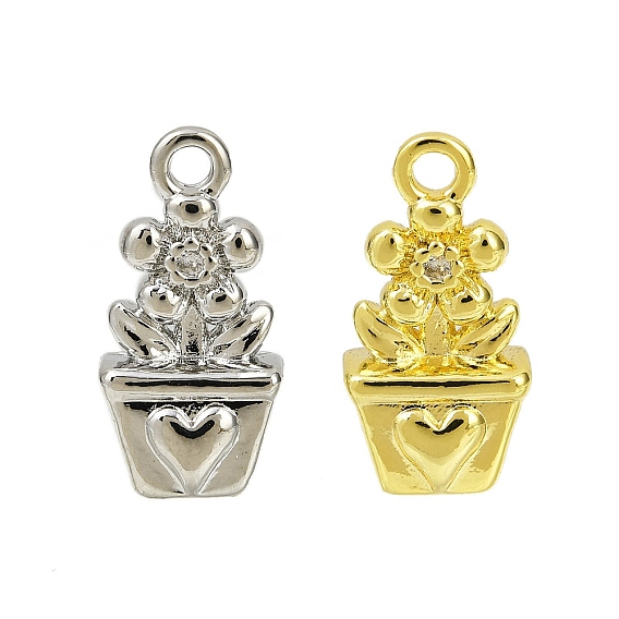 Подвески из латуни с прозрачным фианитом, без кадмия, без никеля и без свинца, 