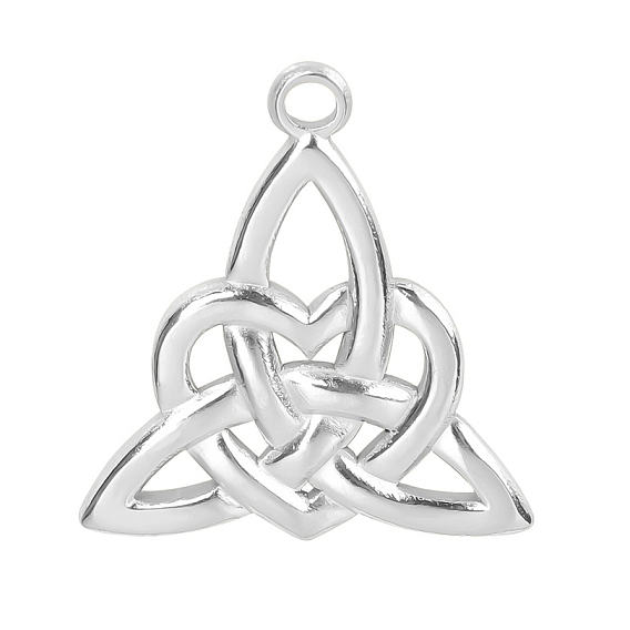 201 подвески из нержавеющей стали, подвески в виде сердца с троичным узлом и узлом желаний