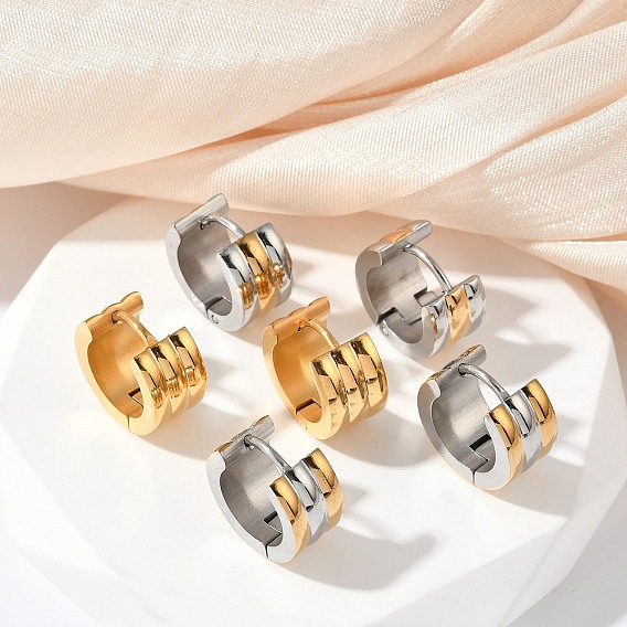 304 серьги-кольца из нержавеющей стали с эффектом полировки, ионное покрытие (ip)