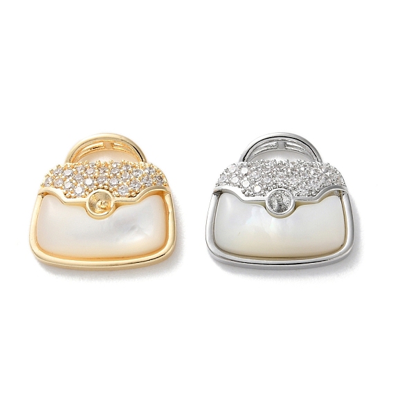 Латунный микро-паве кубический цирконий, за половину пробурено бисера, без кадмия, без никеля и без свинца, с оболочкой, пакет