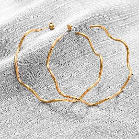 304 волнистые серьги-гвоздики из нержавеющей стали