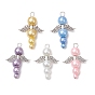 Подвески из перламутровых стеклянных бусин, ангел, с крыльями из сплава и медной проволокой