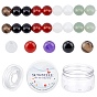 DIY Round Gemstone Stretch Bracelets Making Kits, Including Natural Gemstone Beads, Elastic Thread